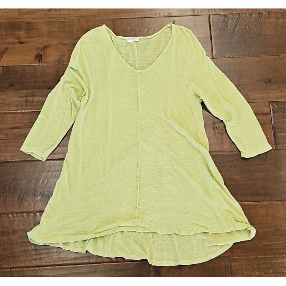 Habitat Clothes to Live in Hi Low Hem Tunic Xl Yellow Drop Neck GREAT FOR SPRING